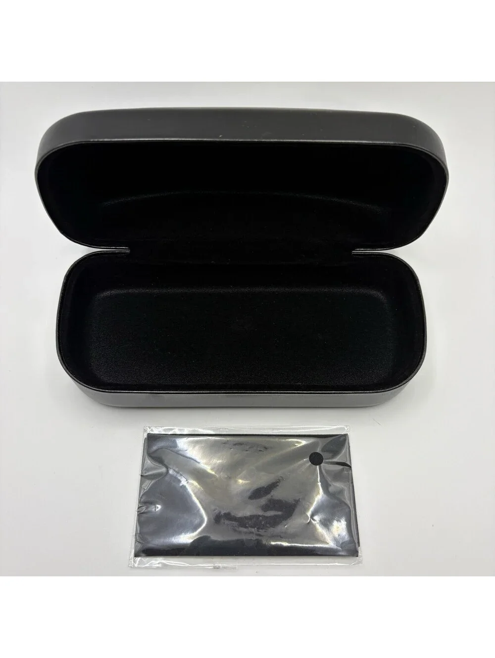 Coach New York Black Hard Clamshell Eyeglass Case with Coach Cleaning Cloth New